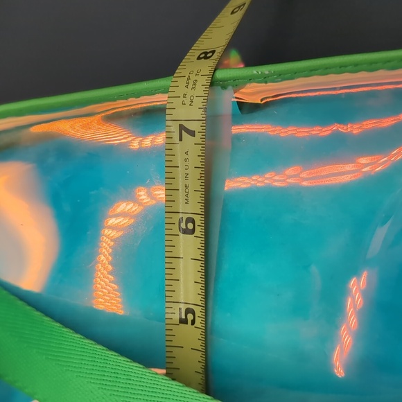 NWOT Iridescent Rainbow Clear Daypack Back pack Zippered With  Front Pocket - Picture 9 of 9